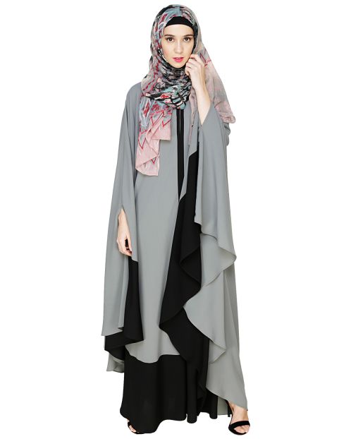  Colour Block Grey Irani Kaftan