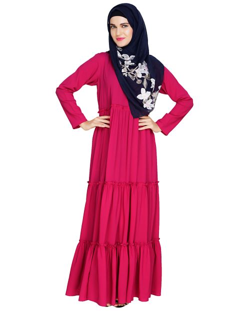 Modest Fuschia Abaya