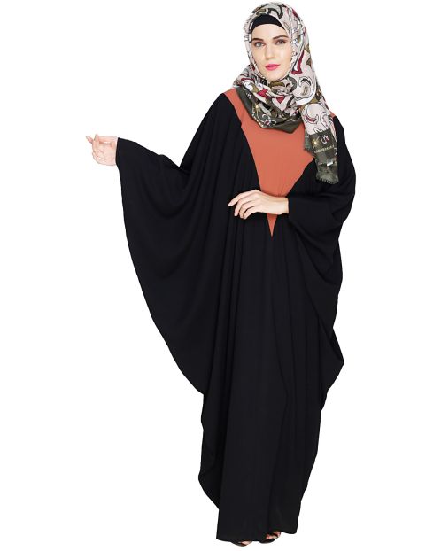 Colour Blocked Black Kaftan