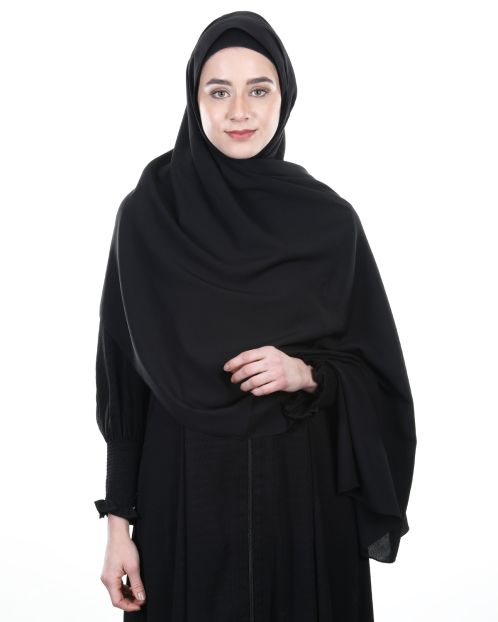 Ultra Smooth and Premium Plain Black Turkish Hijab