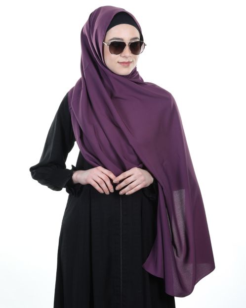 Ultra Smooth and Premium Plain Purple Turkish Hijab