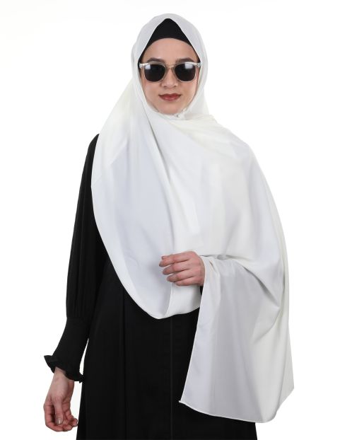 Ultra Smooth and Premium Plain White Turkish Hijab