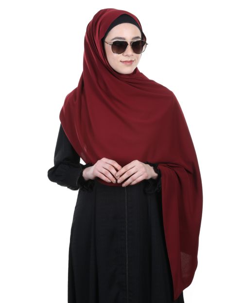 Ultra Smooth and Premium Plain Maroon Turkish Hijab