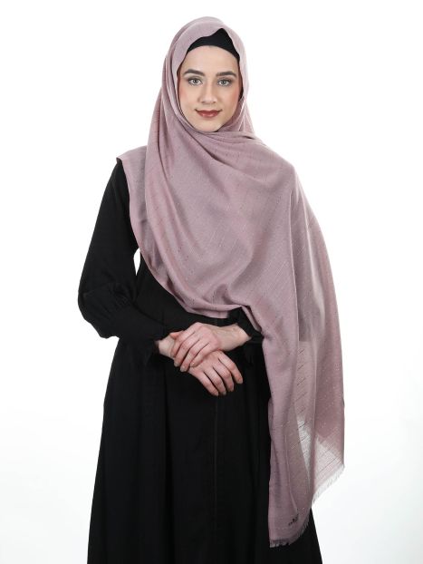Premium Mauve Cotton Shawl Style Pinstriped Turkish Hijab