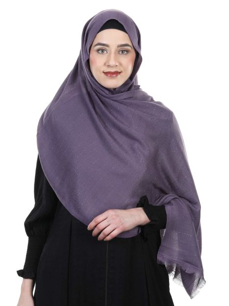 Premium Purple Cotton Shawl Style Pinstriped Turkish Hijab