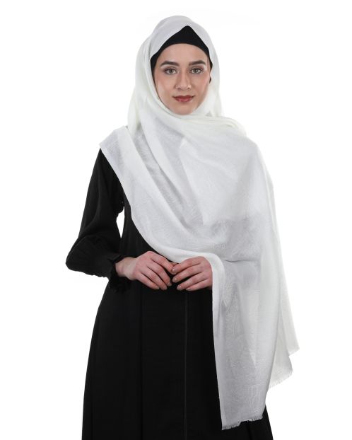 Premium Cotton Shawl Style Ivory Turkish Hijab