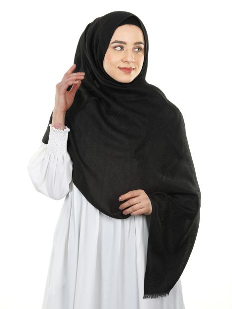 Premium Cotton Shawl Style Black Turkish Hijab