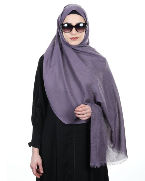 Exceptional self printed super fine Purple Turkish Hijab