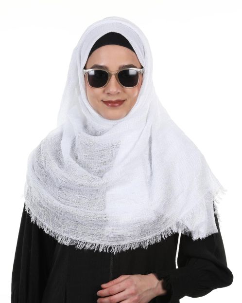 Ultra Soft Super premium White crushed hijab