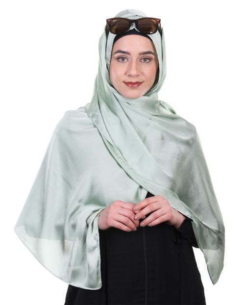 Gleaming and Elegant Stripes Pista Green Hijab