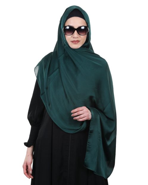 Gleaming and Elegant Stripes Dark Green Hijab