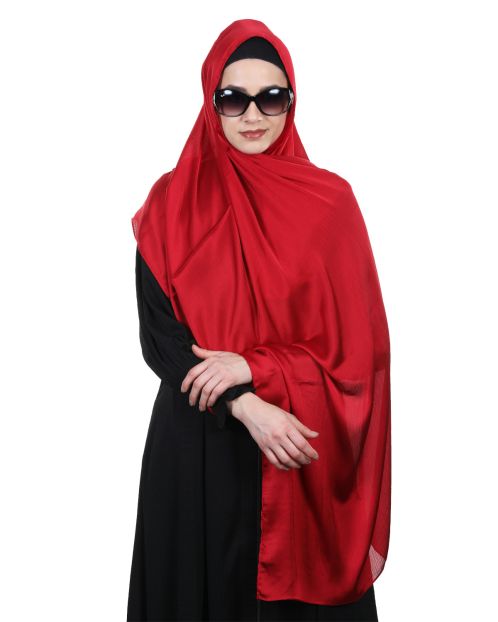 Gleaming and Elegant Stripes Red Hijab