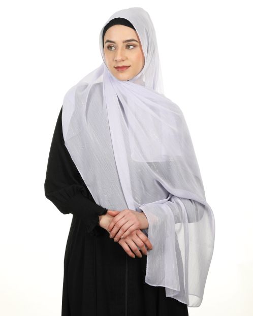 Gleaming Lines Chiffon Lavender Hijabs