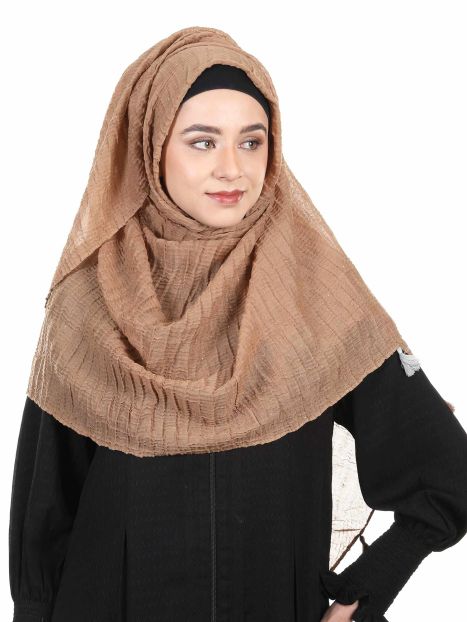 Glittering Crushed Ultra Soft Brown Viscose Hijab