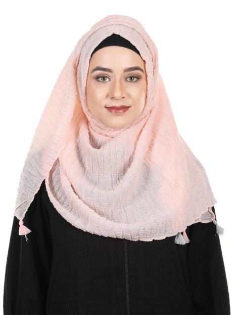 Glittering Crushed Ultra Soft Light Pink Viscose Hijab