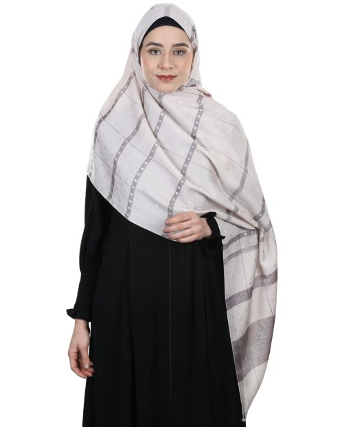 Classic self printed warm Beige colored Middle Eastern style Hijabs