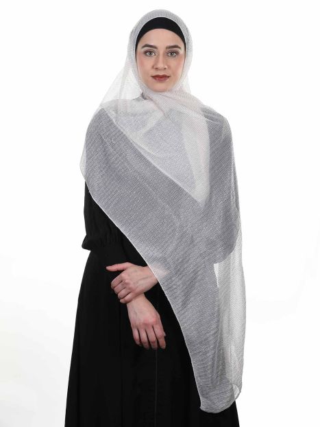 Shining Cream Party wear Net Hijabs