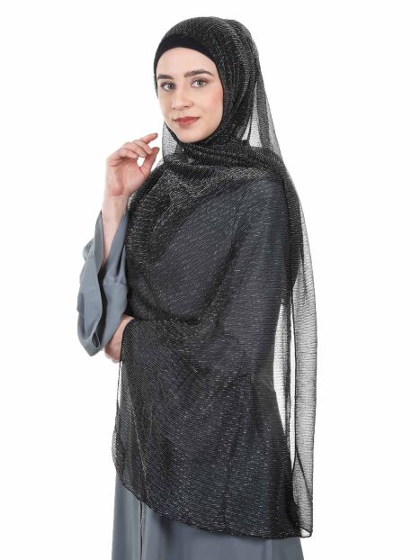 Shining Black wear Net Hijabs