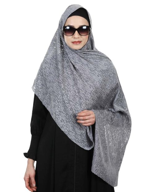 Splended Grey knotted organza Hijab