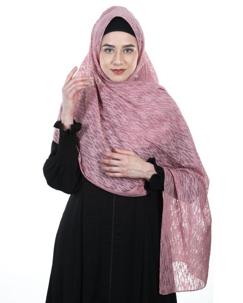 Splended Onion Pink knotted organza Hijab