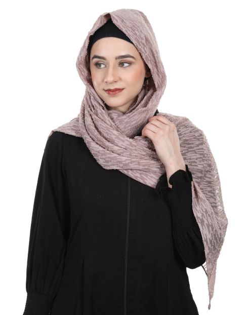 Splended Light Brown knotted organza Hijab