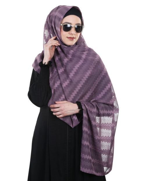 Net and Lace Designer Purple Hijab