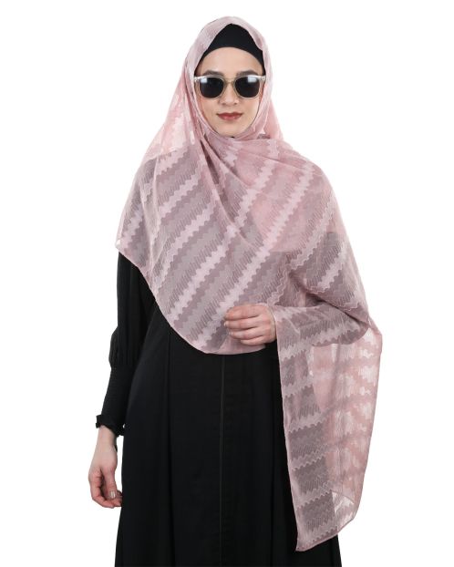 Net and Lace Designer Tea Pink Hijab