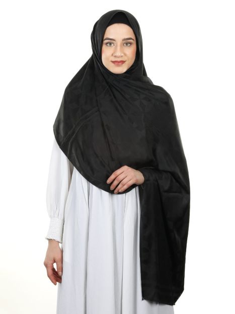 Black Self Design comparary Hijab