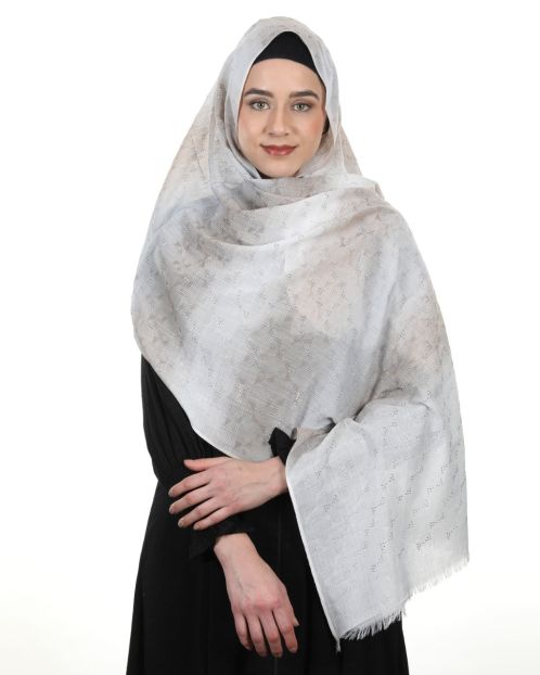 Glittering Crysals sublte Brown and Beige designer Hijab
