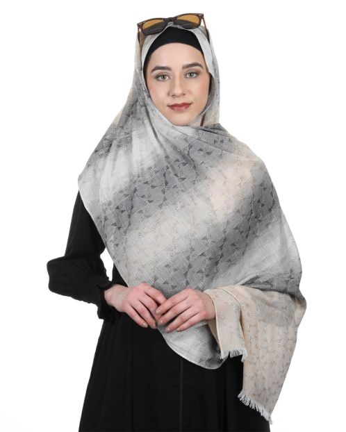 Glittering Crysals subtle Black and Almond designer Hijab