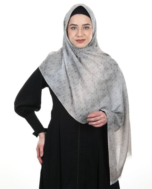 Glittering Crysals subtle Black and Beige designer Hijab