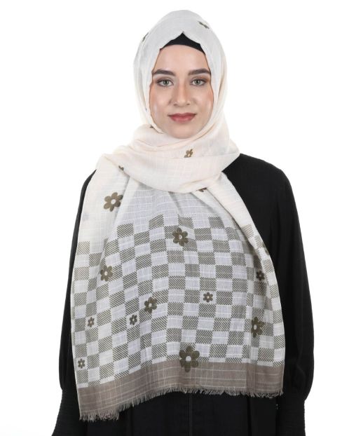 Trendsetting Beige Printed Hijab