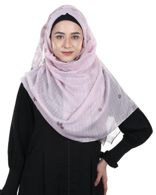 Trendsetting Light Pink Printed Hijab