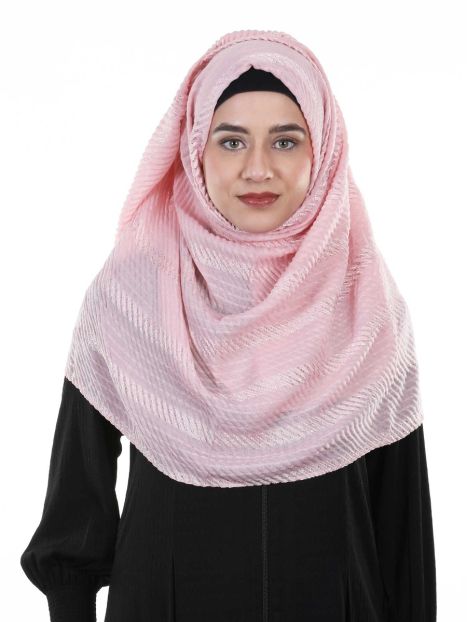 Pleated Glowing Elegant Pink Party wear Hijabs