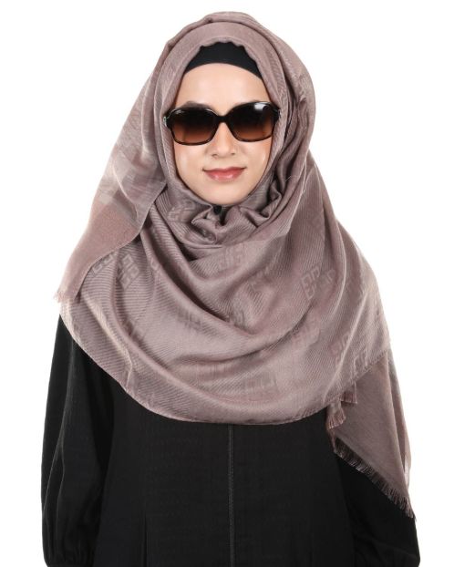 Glittering French style self embossed Bronze Designer Hijab