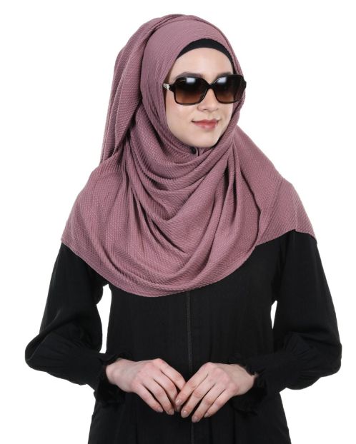 Cross Pleated ultra smooth Salmon jersey hijab
