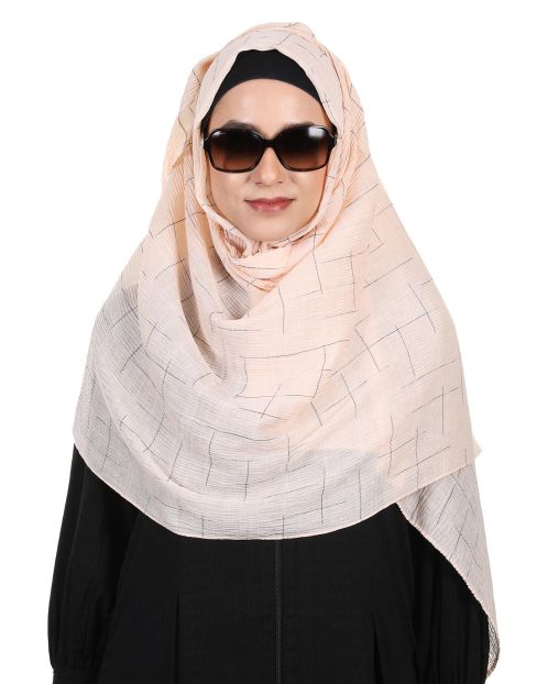 Appealing Designer Crushed Viscose Peach Hijab