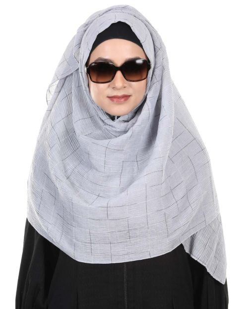 Appealing Designer Crushed Viscose Powder Blue Hijab