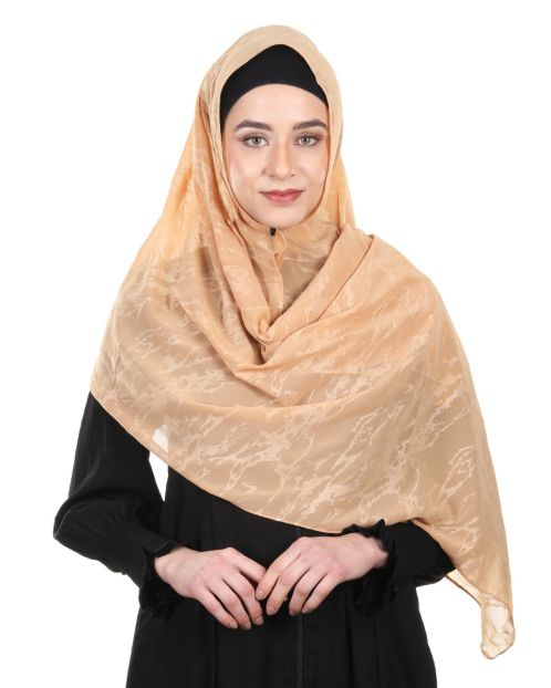 Abstract Design formal Sandalwood chiffon Hijab