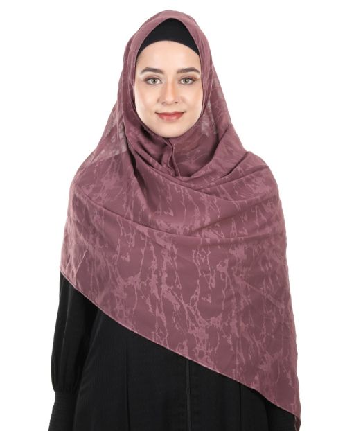 Abstract Design formal Onion Pink chiffon Hijab