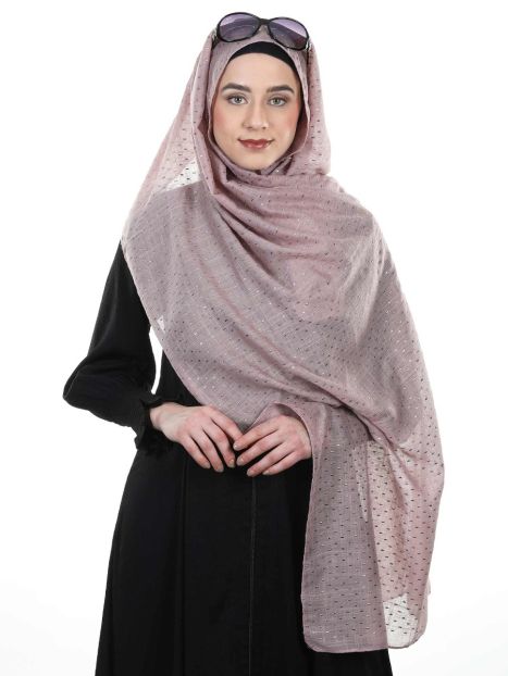 Golden Embellished Party wear Onion Pink high fashion hijabs