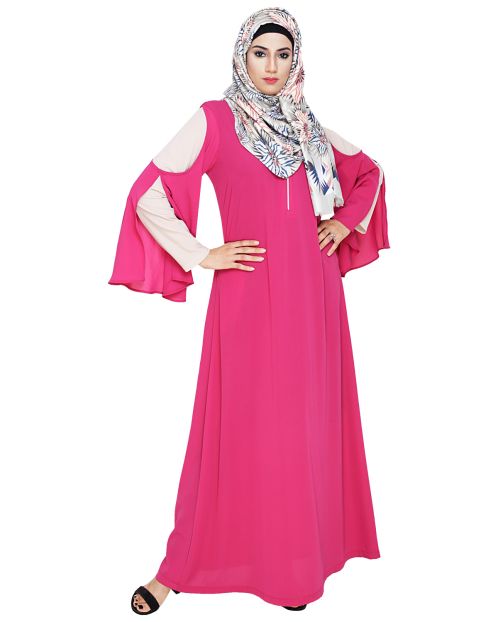 Dora Sleeves Fuschia Abaya