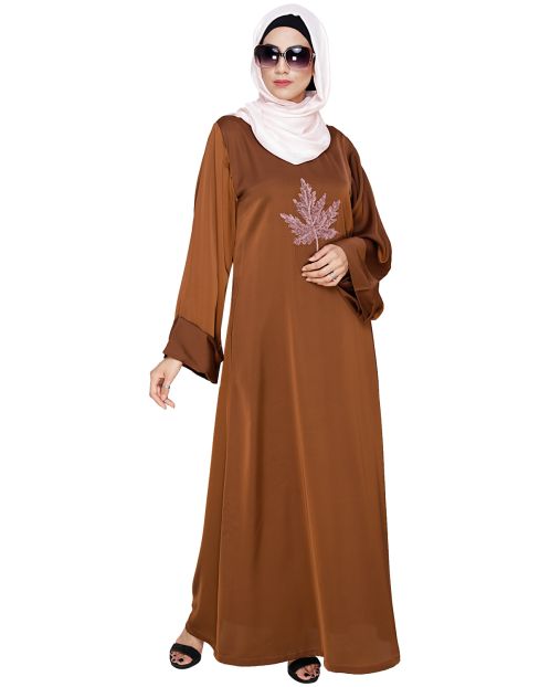 Wispy Tawny Brown Dubai Style Abaya