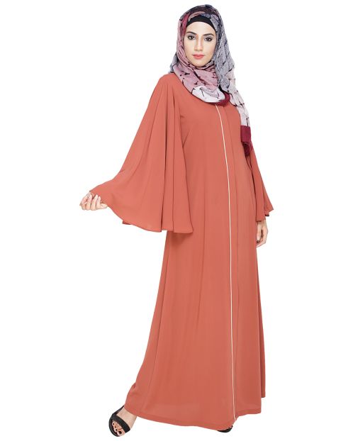 Angel Sleeves Brick Red Abaya