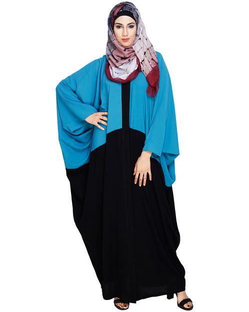 Spiffy Teal Blue and Black Kaftan