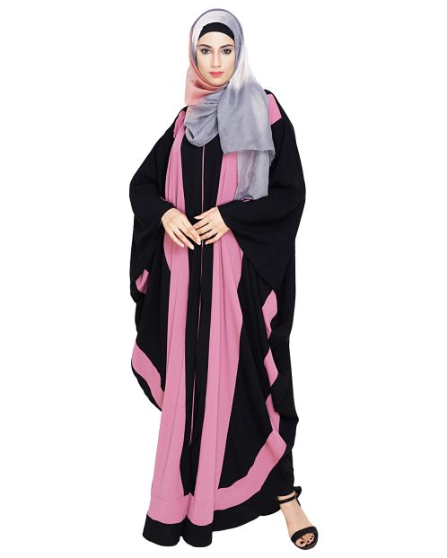 Aesthetic Onion Pink and Black Kaftan