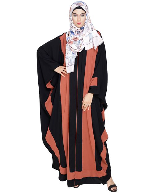 Aesthetic Brick Red and Black Kaftan