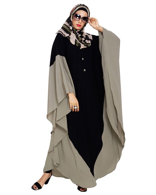 Aesthetic Black and Dead Mint Kaftan