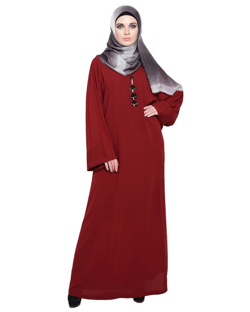 Classy Burgundy Abaya