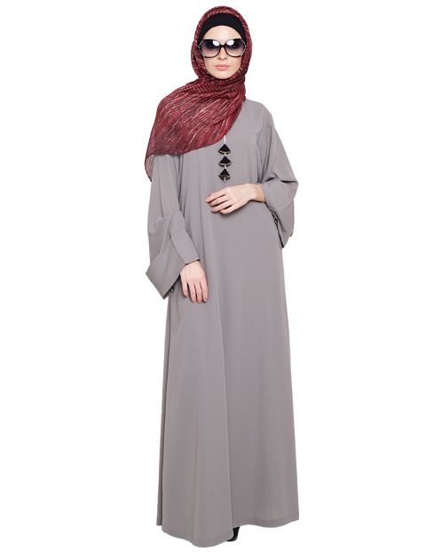 Classy Tapa Grey Abaya